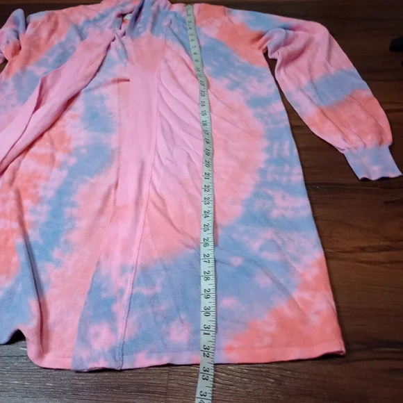 Baja East tie dye Pima Cotton Open Front Cardigan - Picture 7 of 9